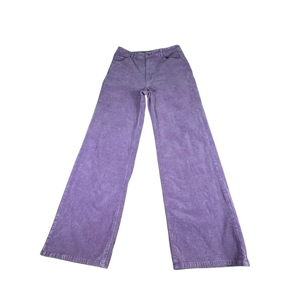 Divided H&M Purple Corduroy Flare Leg Pants Women's Sz 10 Wide Leg Cords - Picture 1 of 11
